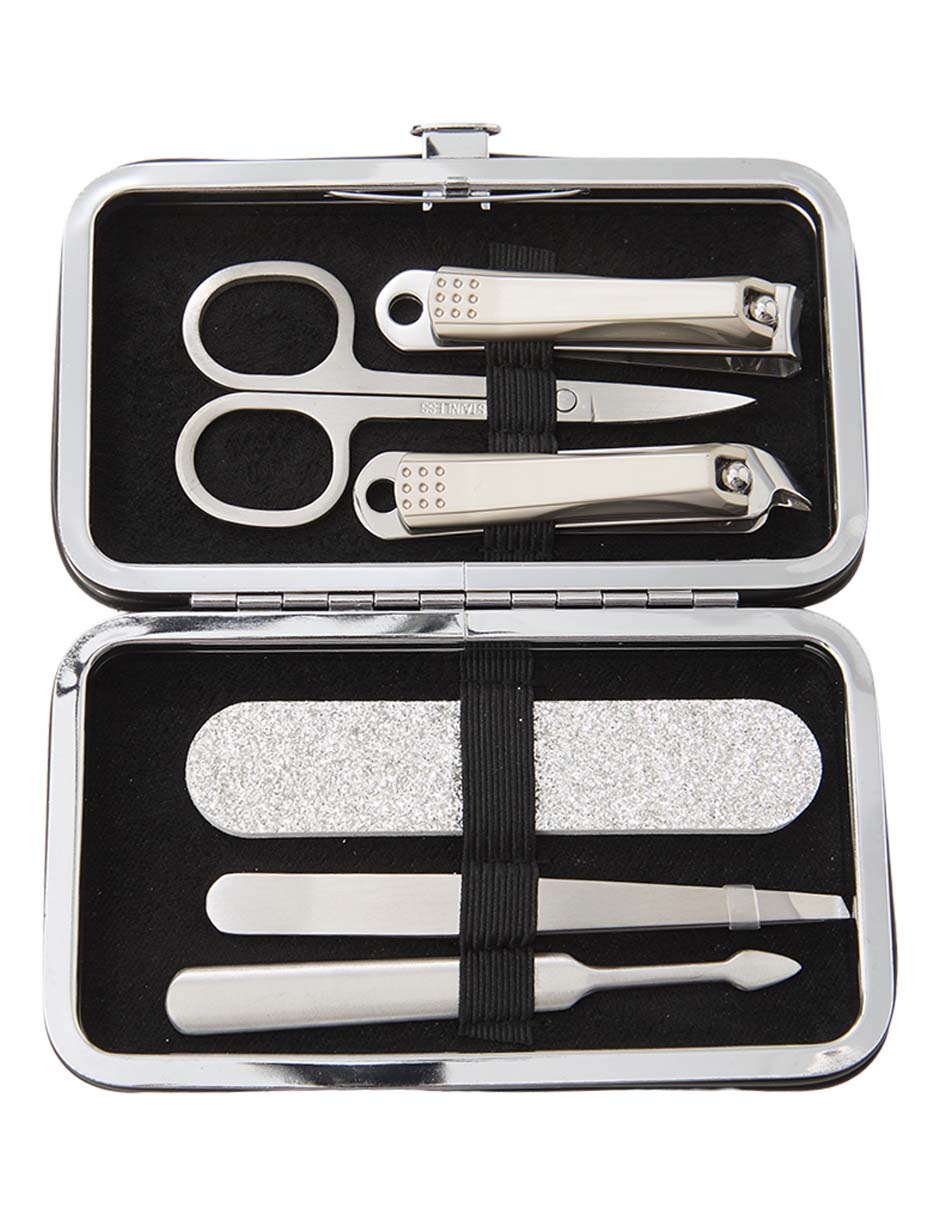Set de manicure manual de acero inoxidable con 7 piezas
