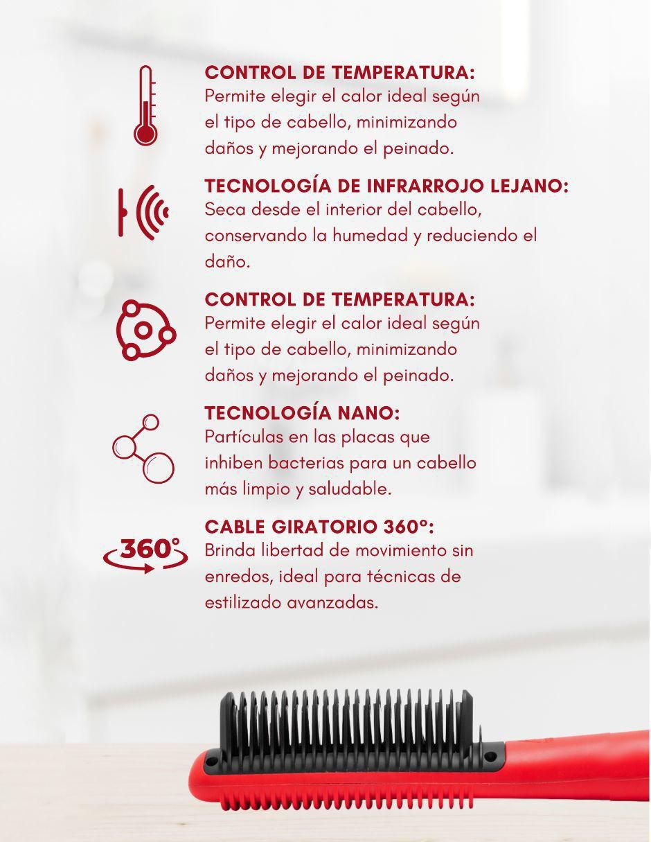 Cepillo eléctrico alaciadora y rizadora 4