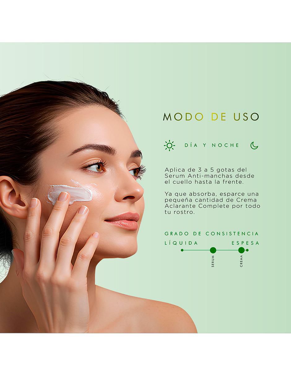 Tratamiento facial antimanchas Pureza Natur paquete de serum + crema aclarantes despigmentantes. 6