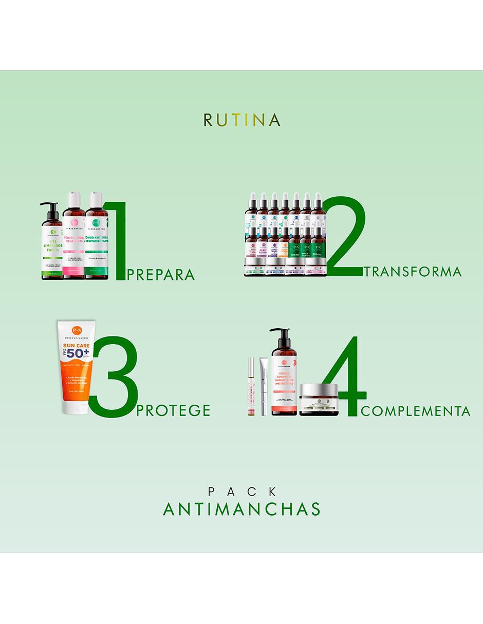 Tratamiento facial antimanchas Pureza Natur paquete de serum + crema aclarantes despigmentantes. 8