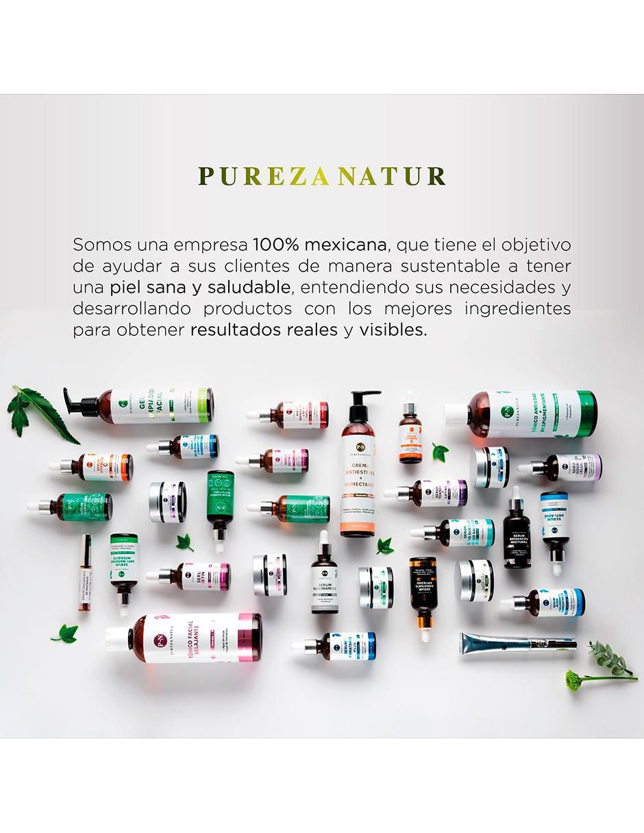 Tratamiento facial antimanchas Pureza Natur paquete de serum + crema aclarantes despigmentantes. 9