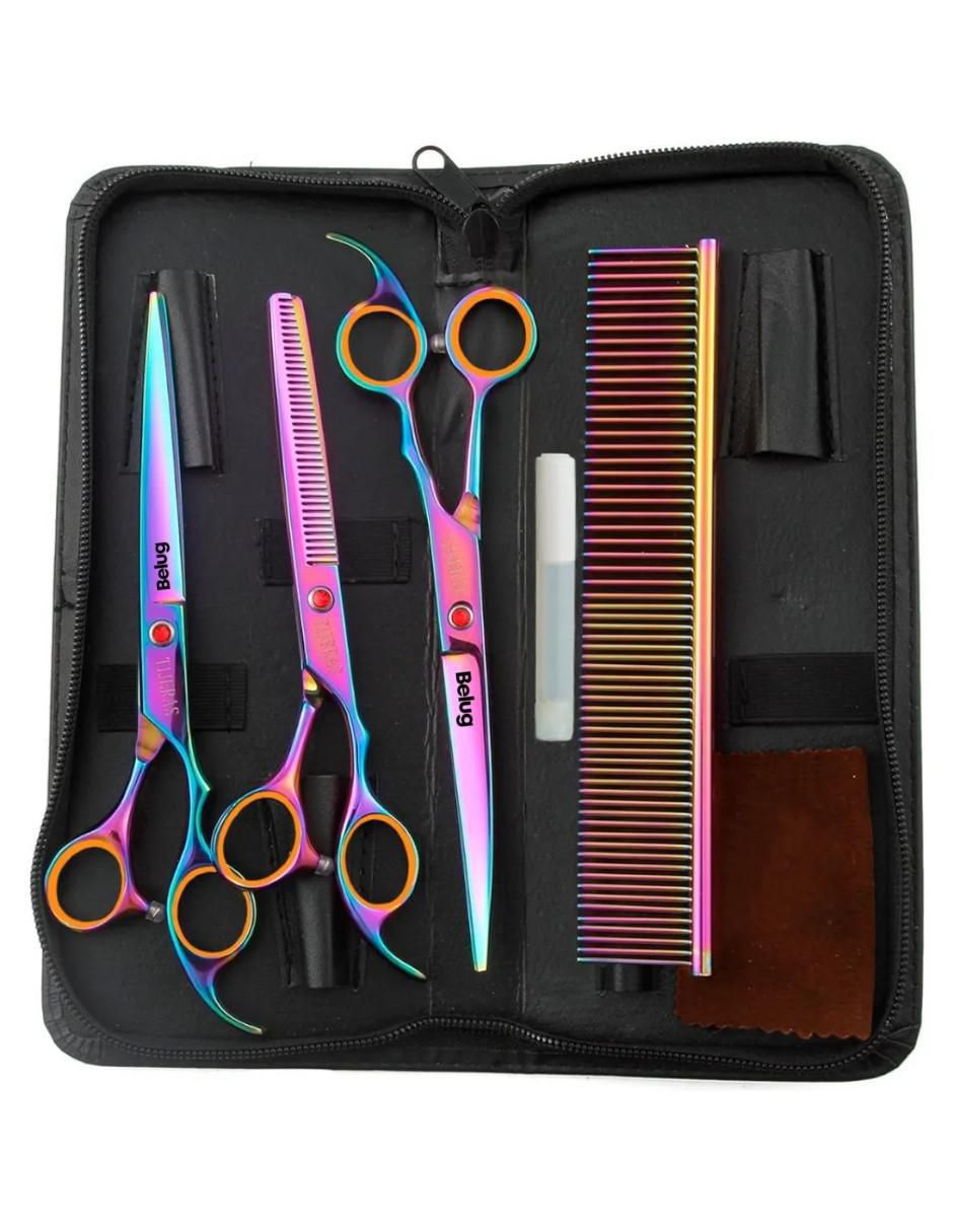 Tijeras para peluquería punta redonda y puntiaguda kit de tijeras