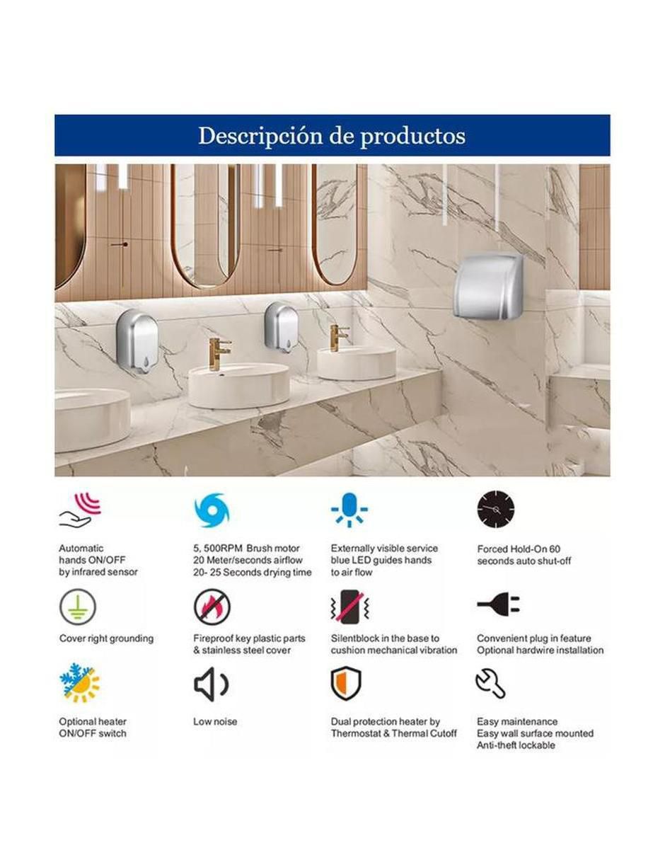 Secador de manos de 120 v 4