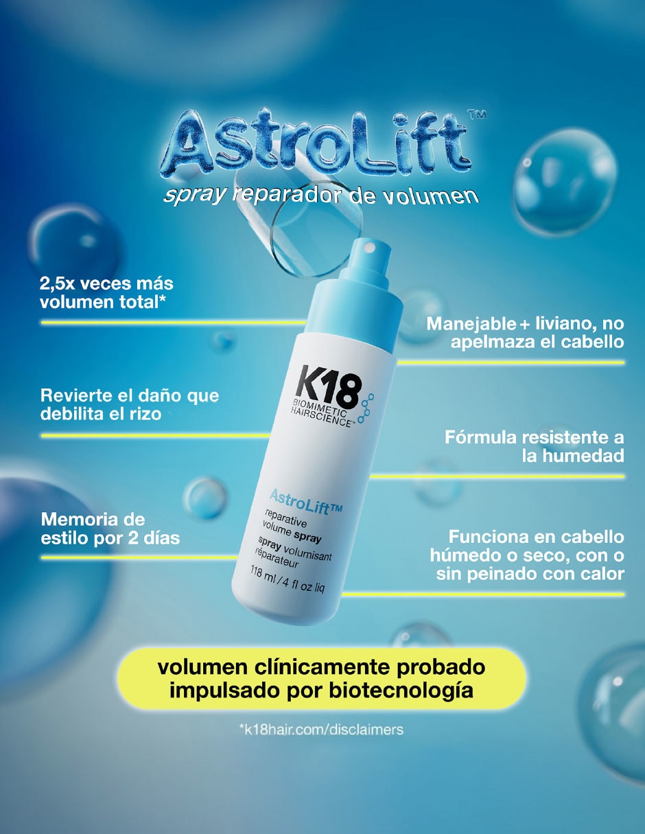 Spray para cabello todo tipo Astrolift reparative volume mist 118 ml 4