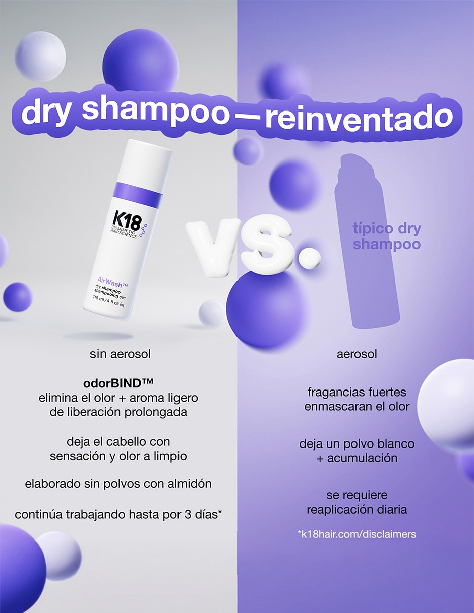 Shampoo en seco para cabello Dry Shampoo Airwash 118 ml 6