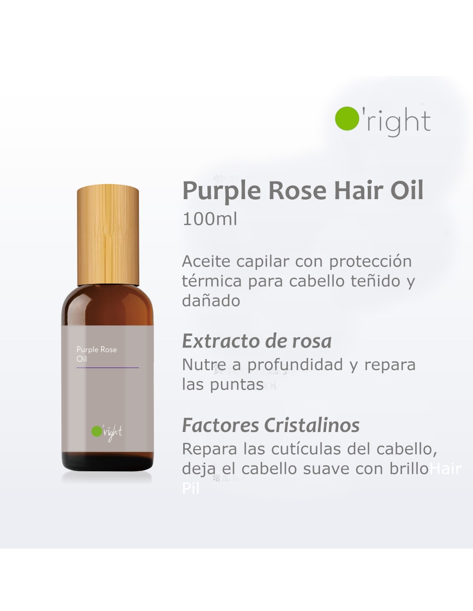 Aceite para cabello teñido Purple Rose 100 ml 2
