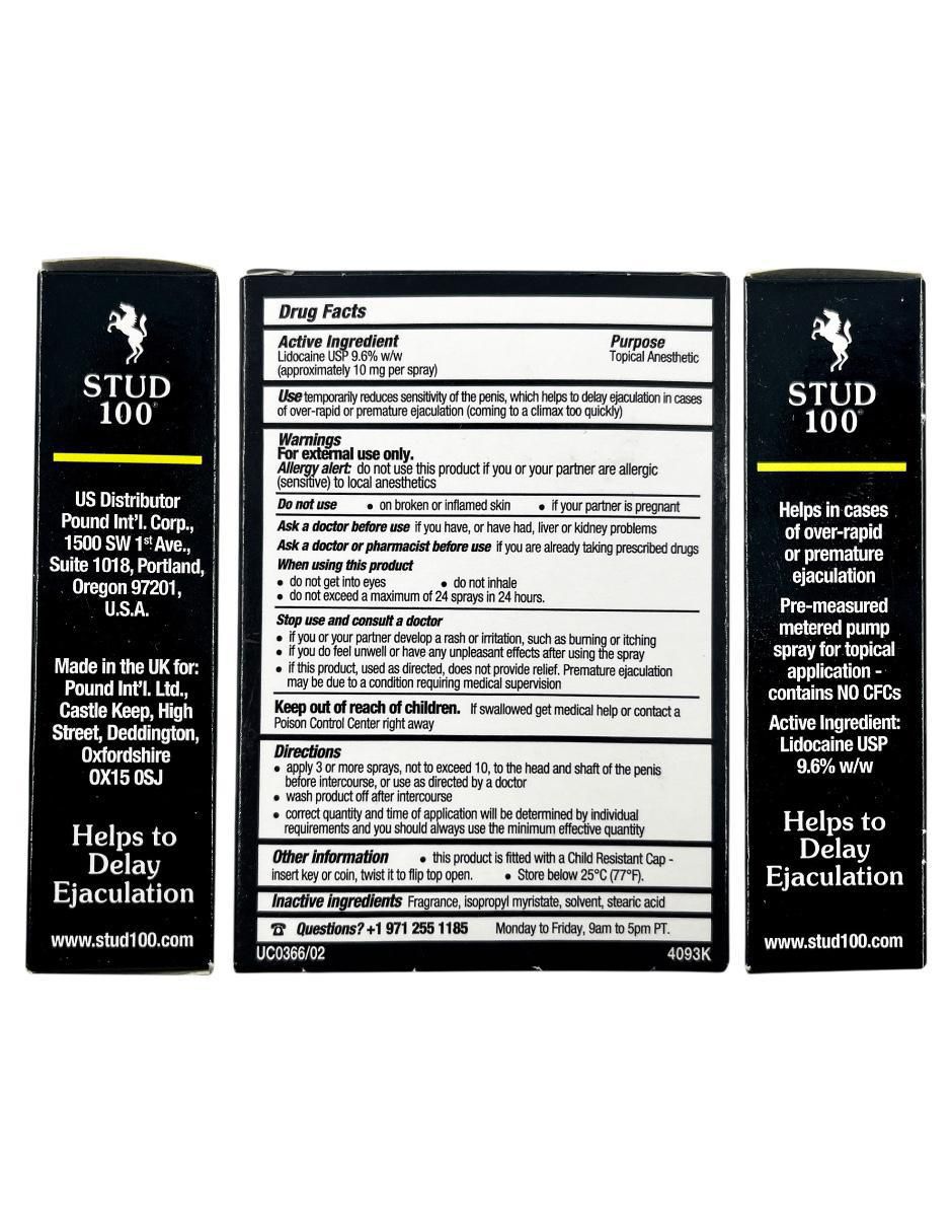 Lubricante íntimo Pack spray stud 100 3