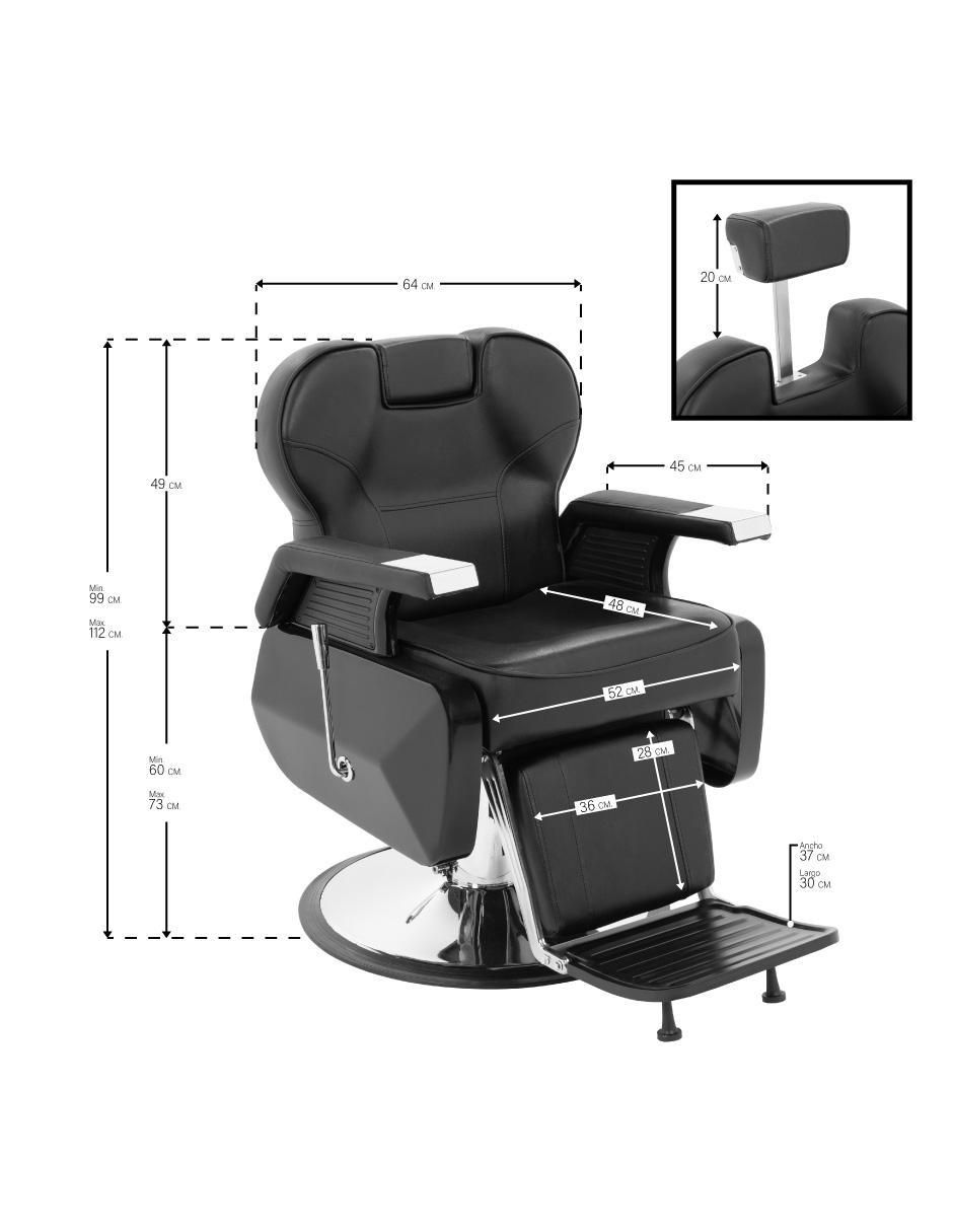 Sillón para barbería adulto Barber 8