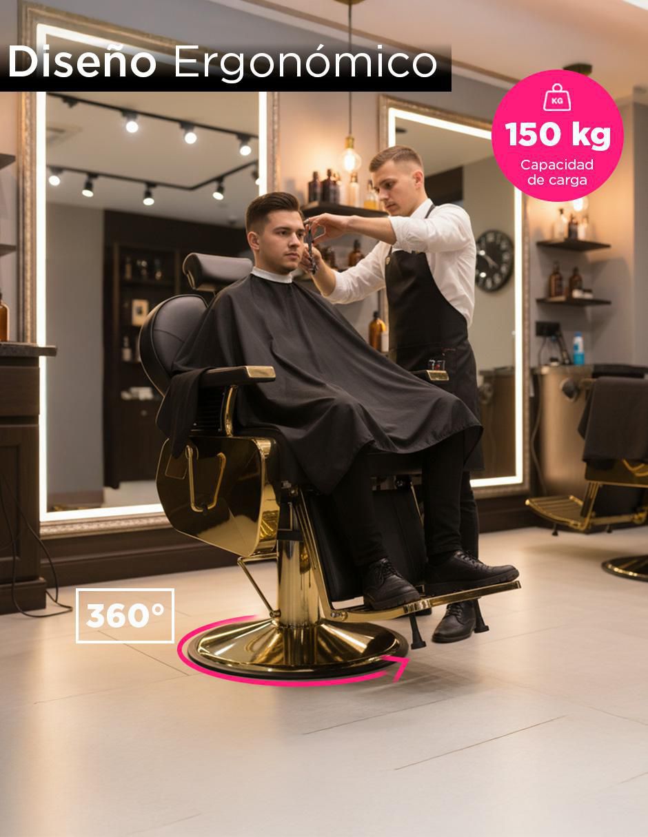 Sillón para barbería Arezzo Bioconfort Giratorio Pro 4