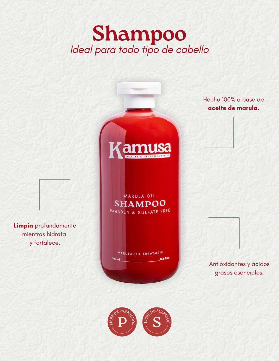 Shampoo reparador marula oil Kamusa hidratación y brillo 3