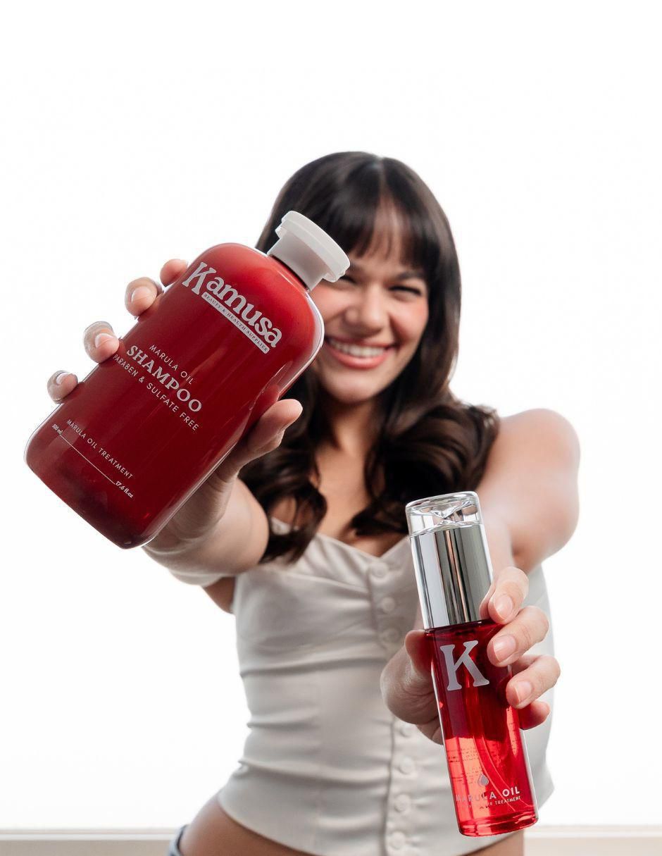 Kit tratamiento capilar shampoo y aceite de marula reparador nutrición e hidratación profunda 3