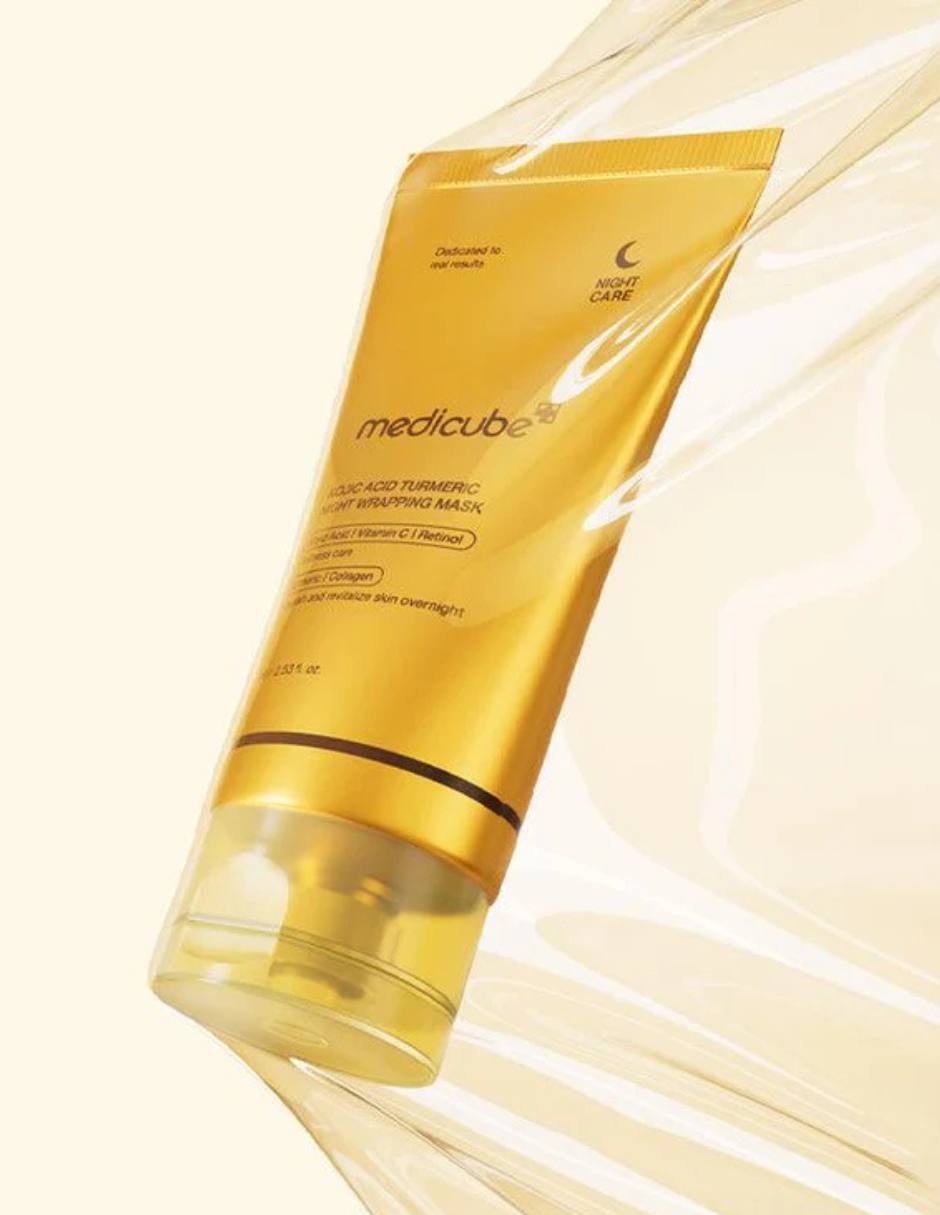 Mascarilla facial Kojic acid turmeric night wrapping mask para calmar y regenerar la piel Night Care 75 ml 2