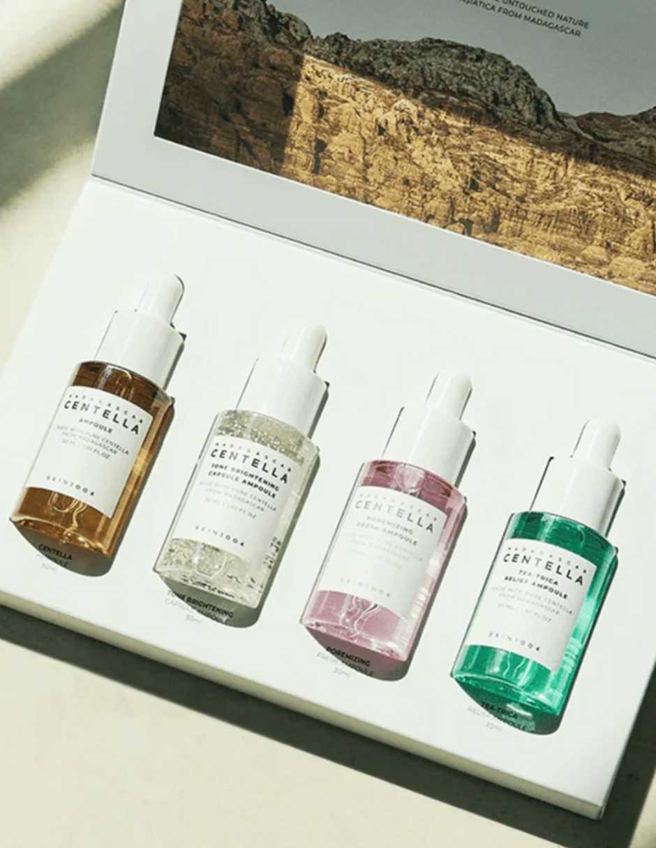 Kit tratamiento facial Madagascar Centella Ampoule Kit hidratante Skin1004 Kit 2
