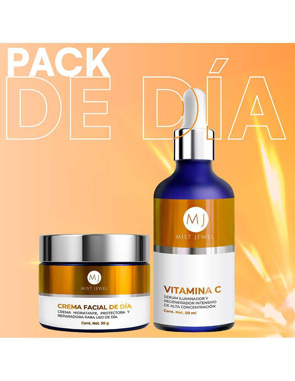 Kit tratamiento facial sérum vitamina c y crema fotoprotectora FPS 30 antimanchas