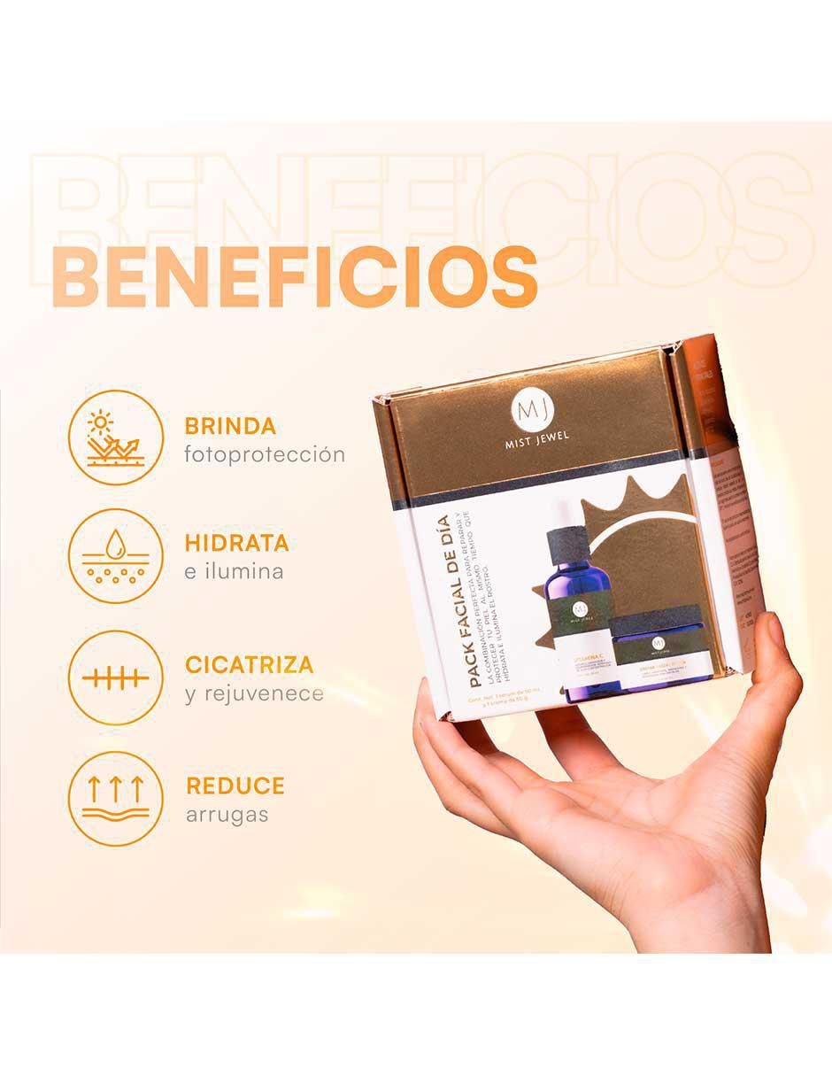 Kit tratamiento facial sérum vitamina c y crema fotoprotectora FPS 30 antimanchas