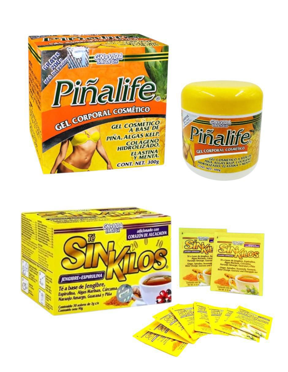 Kit gel corporal reafirmante Gel piñalife & té sin kilos 5
