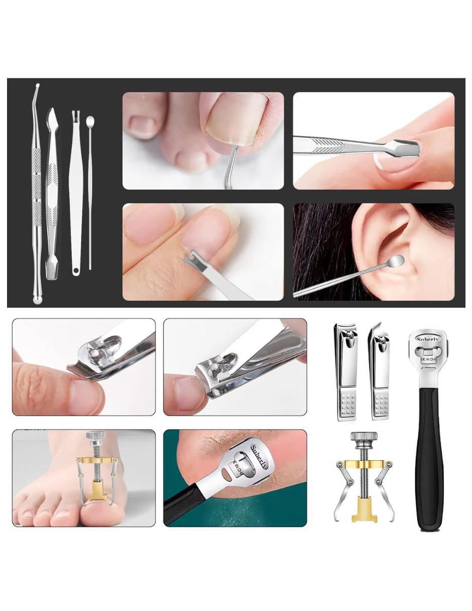 Set manicure y pedicure manual con 16 piezas 2