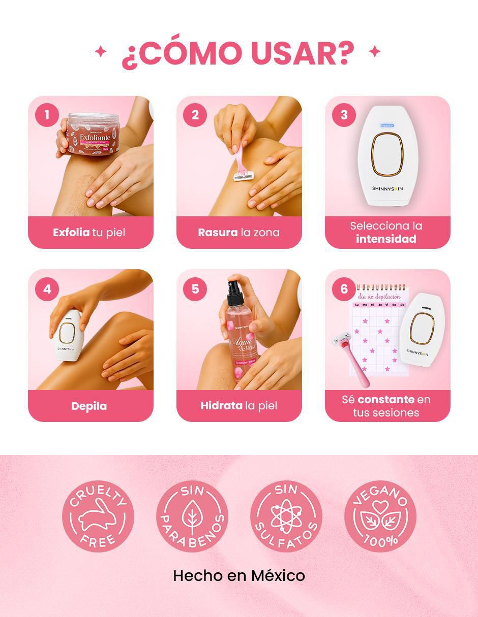 Kit depiladora ipl "para" rostro y cuerpo shinnyskin kit de depilación clásico