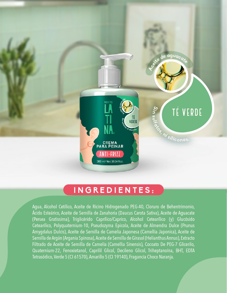 Crema para cabello rizado para antifrizz 3