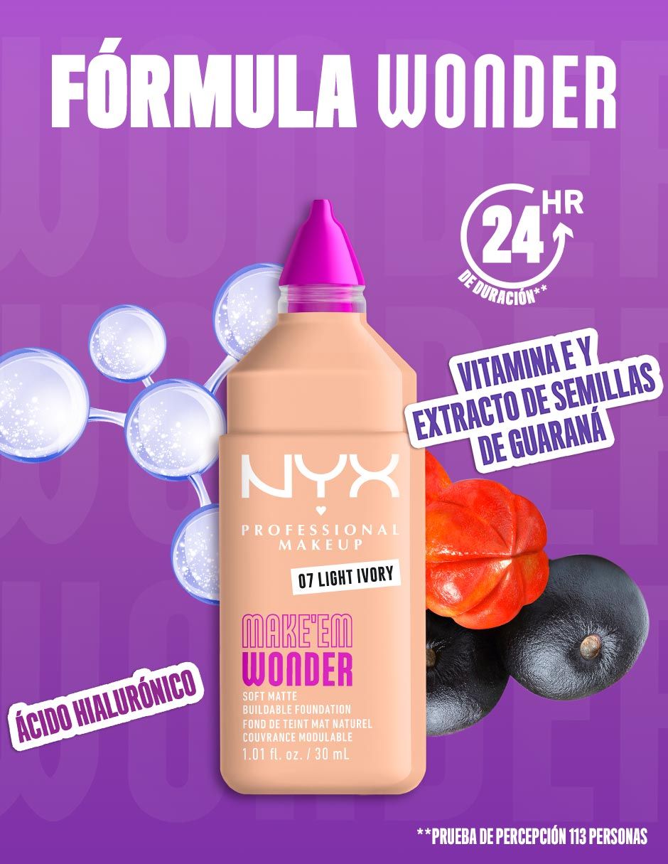 Base de maquillaje líquido Make EM WNDR mate 4