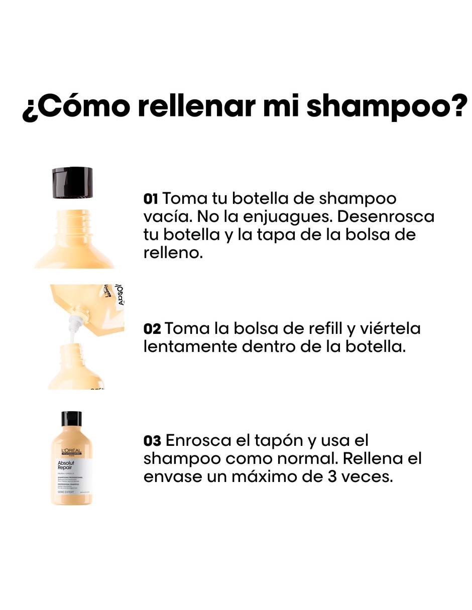 Shampoo reparador para cabello maltratado Absolut Repair 500 ml 20