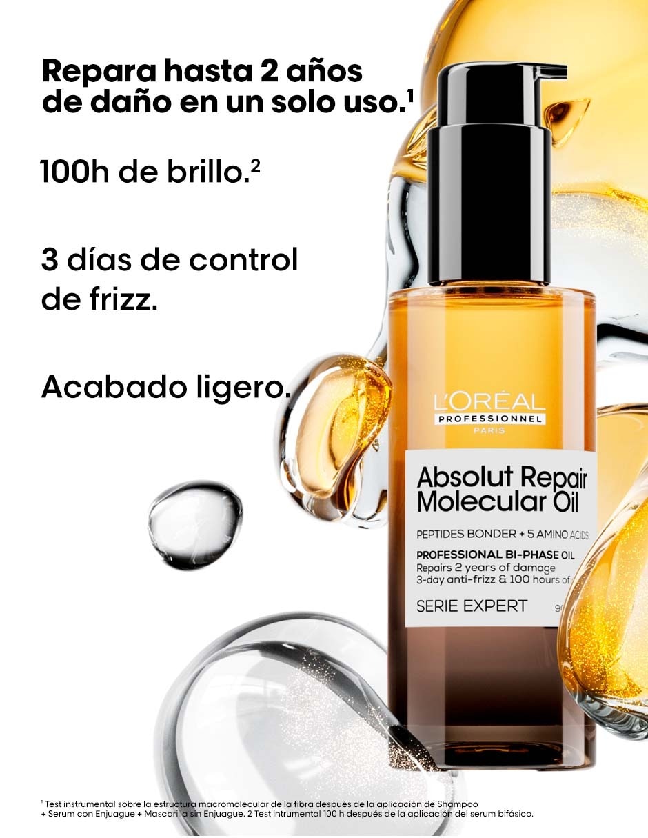 Aceite para cabello seco Absolut Repair Molecular 90 ml 2