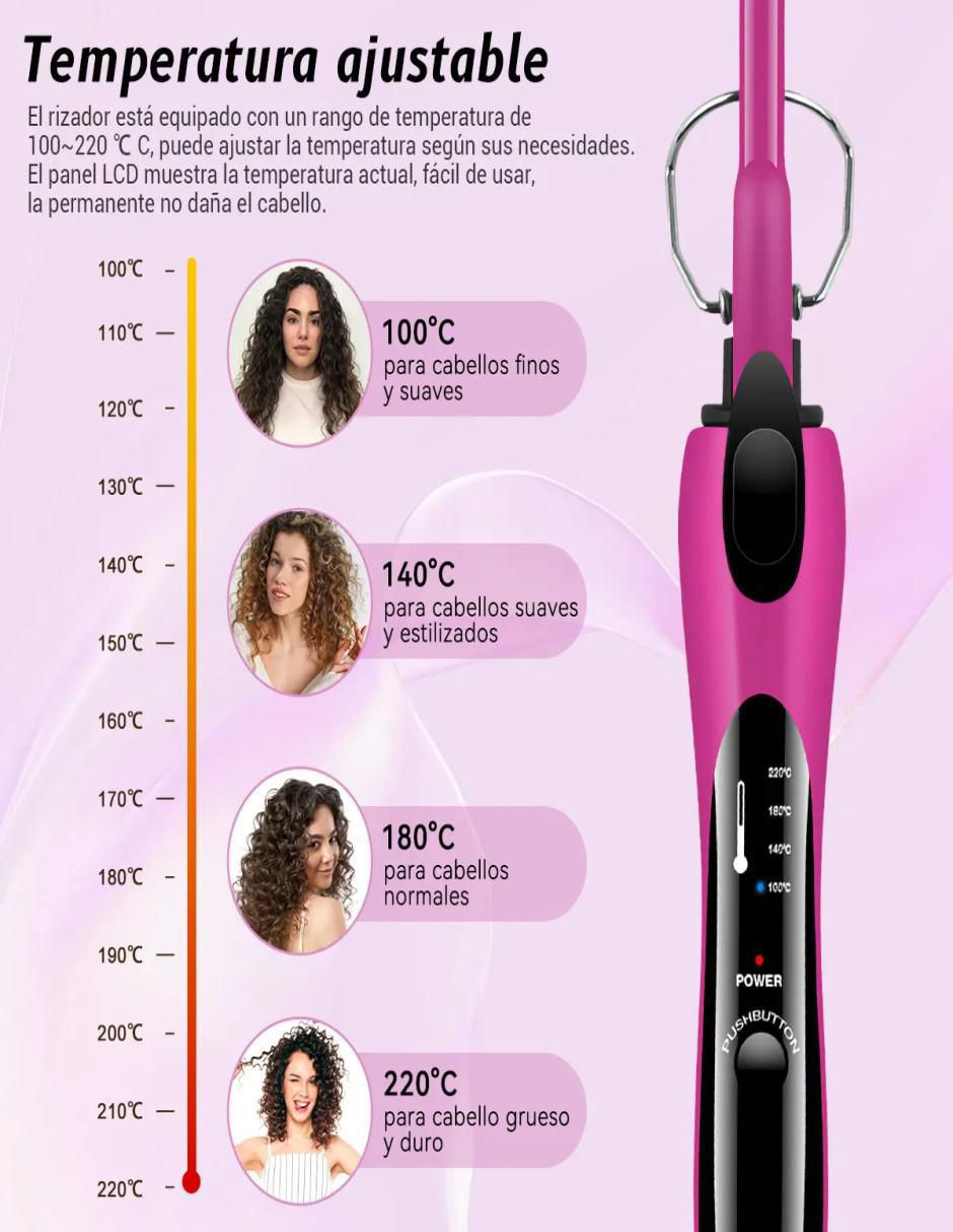 Rizadora de cabello 9 mm de cerámica - turmalina 3