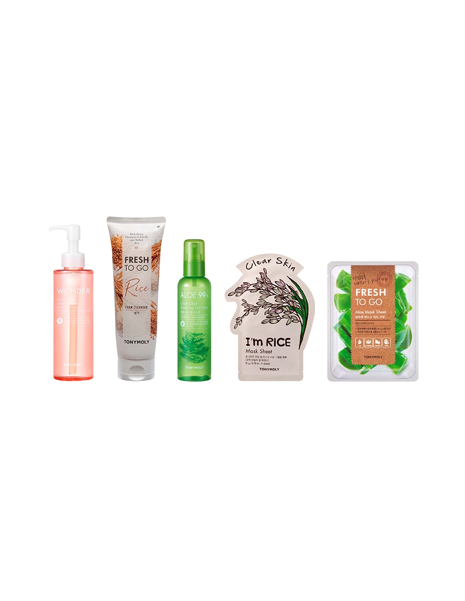 Kit de tratamiento facial kit signature glow hidrata, protege y limpia 3