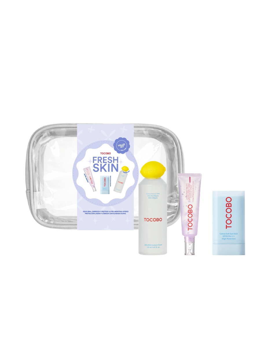 Kit de tratamiento facial Kit fresh skin hidrata, protege y limpia Luminosidad 3